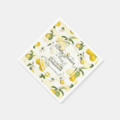 Serviette En Papier Baby shower d'aquarelle Fleur Citrus citron (Coin)