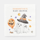 Serviette En Papier Baby shower d'aquarelle Little Boo Halloween (Devant)