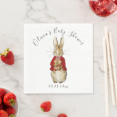 Serviette En Papier Baby shower d'aquarelle Red Peter Rabbit (En situation)