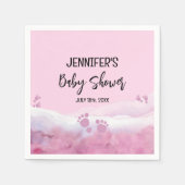 Serviette En Papier Baby shower d'aquarelle rose Abstrait (Devant)