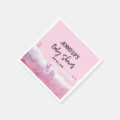 Serviette En Papier Baby shower d'aquarelle rose Abstrait (Coin)