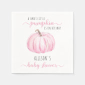 Serviette En Papier Baby shower d'aquarelle rose petit Citrouille (Devant)
