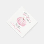 Serviette En Papier Baby shower d'aquarelle rose petit Citrouille (Coin)