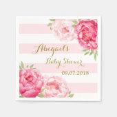 Serviette En Papier Baby shower d'aquarelle rose vif (Devant)