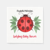 Serviette En Papier Baby shower d'aquarelle rouge noir vert Ladybug (Devant)