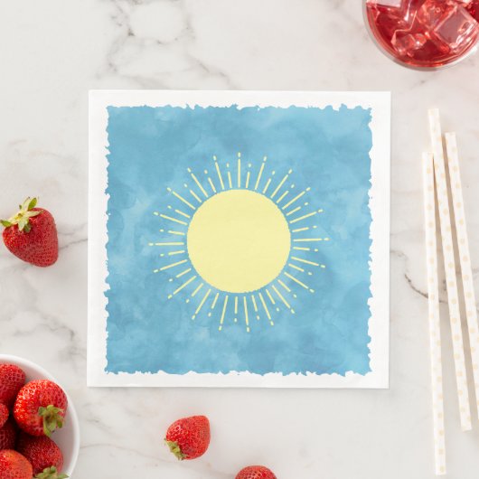 Serviette En Papier Baby shower d'aquarelle Sunshine Arrière - plan pe (En situation)