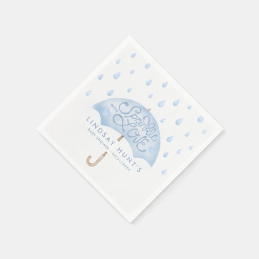 Serviette En Papier Baby shower d'arrosage moderne rose (Coin)