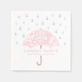 Serviette En Papier Baby shower d'arrosage moderne rose (Devant)