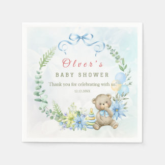Serviette En Papier Baby shower d'attente de l'ours en peluche