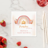 Serviette En Papier Baby shower d'automne Boho Rainbow Little Citrouil (En situation)