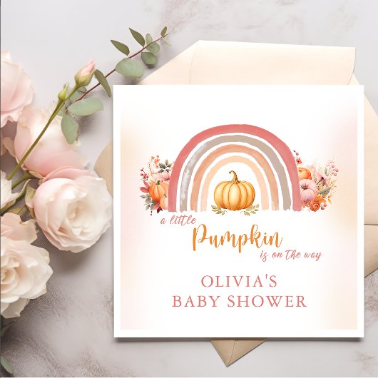 Serviette En Papier Baby shower d'automne Boho Rainbow Little Citrouil