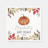 Serviette En Papier Baby shower d'automne citrouille (Devant)