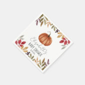 Serviette En Papier Baby shower d'automne citrouille (Coin)
