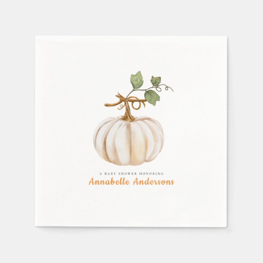 Serviette En Papier Baby shower d'automne Citrouille (Devant)
