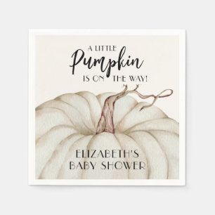 Serviette En Papier Baby shower d'automne Citrouille blanc