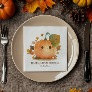 Serviette En Papier Baby shower d'automne Citrouille doux