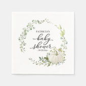 Serviette En Papier Baby shower d'automne Citrouille Eucalyptus vert (Devant)