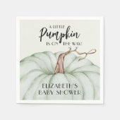 Serviette En Papier Baby shower d'automne Citrouille vert (Devant)