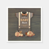 Serviette En Papier Baby shower d'automne Citrouilles orange et carros (Devant)