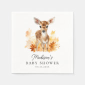 Serviette En Papier Baby shower d'automne de cerfs de bois mignon (Devant)