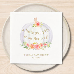 Serviette En Papier Baby shower d'automne de la petite fille Citrouill