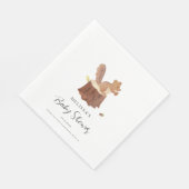 Serviette En Papier Baby shower d'automne de l'écureuil d'aquarelle du (Coin)