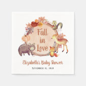 Serviette En Papier Baby shower d'automne des animaux rustiques en boi (Devant)