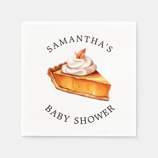 Serviette En Papier Baby shower d'automne du Citrouille Cutie Pie (Devant)