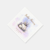 Serviette En Papier Baby shower d'automne du Citrouille d'or violet (Coin)