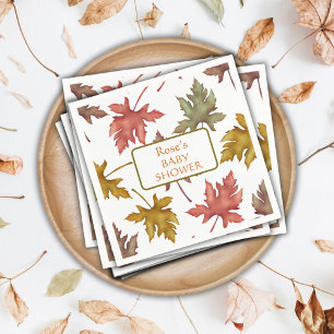 Serviette En Papier Baby shower d'automne du feuillage d'automne
