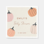 Serviette En Papier Baby shower d'automne du petit Citrouille (Devant)
