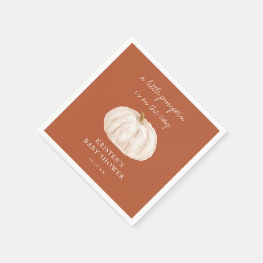 Serviette En Papier Baby shower d'automne du petit Citrouille Boho (Coin)