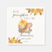 Serviette En Papier Baby shower d'automne du petit dinosaure citrouill (Devant)