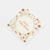 Serviette En Papier Baby shower d'automne Fleur sauvage Boho Watercolo (Coin)