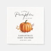 Serviette En Papier Baby shower d'automne floral moderne (Devant)