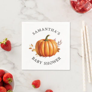 Serviette En Papier Baby shower d'automne floral moderne