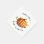 Serviette En Papier Baby shower d'automne floral moderne (Coin)