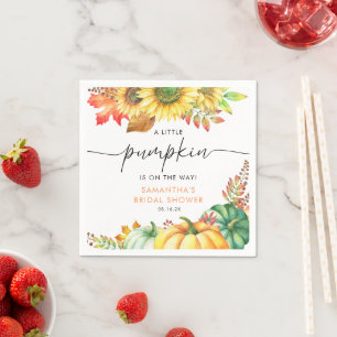 Serviette En Papier Baby shower d'automne neutre pour le petit Citroui