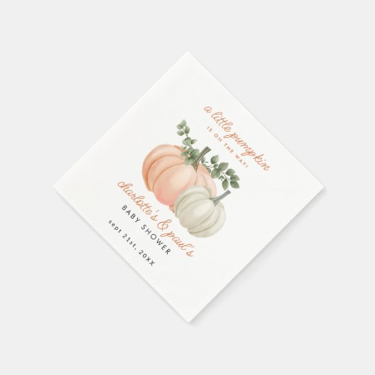 Serviette En Papier Baby shower d'automne neutre pour le petit Citroui (Coin)