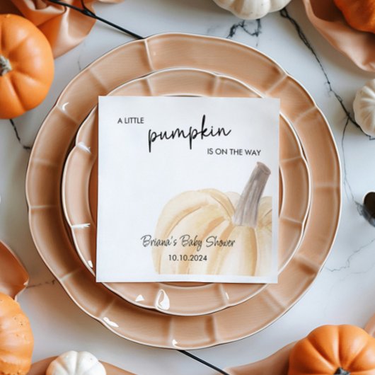 Serviette En Papier Baby shower d'automne Petite douche Citrouille