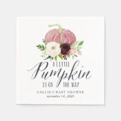 Serviette En Papier Baby shower d'automne rose Citrouille (Devant)