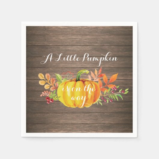 Serviette En Papier Baby shower d'automne russe Citrouille Napkin (Devant)
