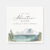 Serviette En Papier BABY SHOWER d'aventure CLOVER Mountain Lake (Devant)