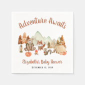 Serviette En Papier Baby shower d'aventure d'automne pour les animaux  (Devant)