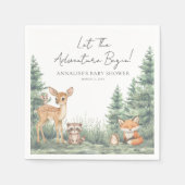Serviette En Papier Baby shower d'aventure des animaux forestiers de b (Devant)