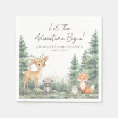 Serviette En Papier Baby shower d'aventure des animaux forestiers de b (Devant)