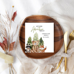 Serviette En Papier Baby shower d'aventure pour les animaux des bois