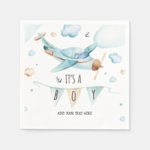 Serviette En Papier Baby shower d'avion serviettes - C'est un garçon