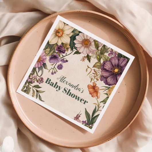 Serviette En Papier Baby shower de Baby shower Art Nouveau victorien