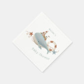 Serviette En Papier Baby shower de baleines adorable (Coin)